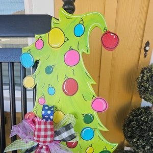 Grinch Christmas tree door hanger