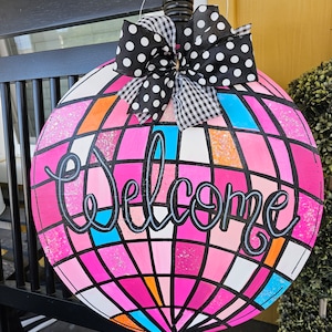 Disco ball door hanger classroom