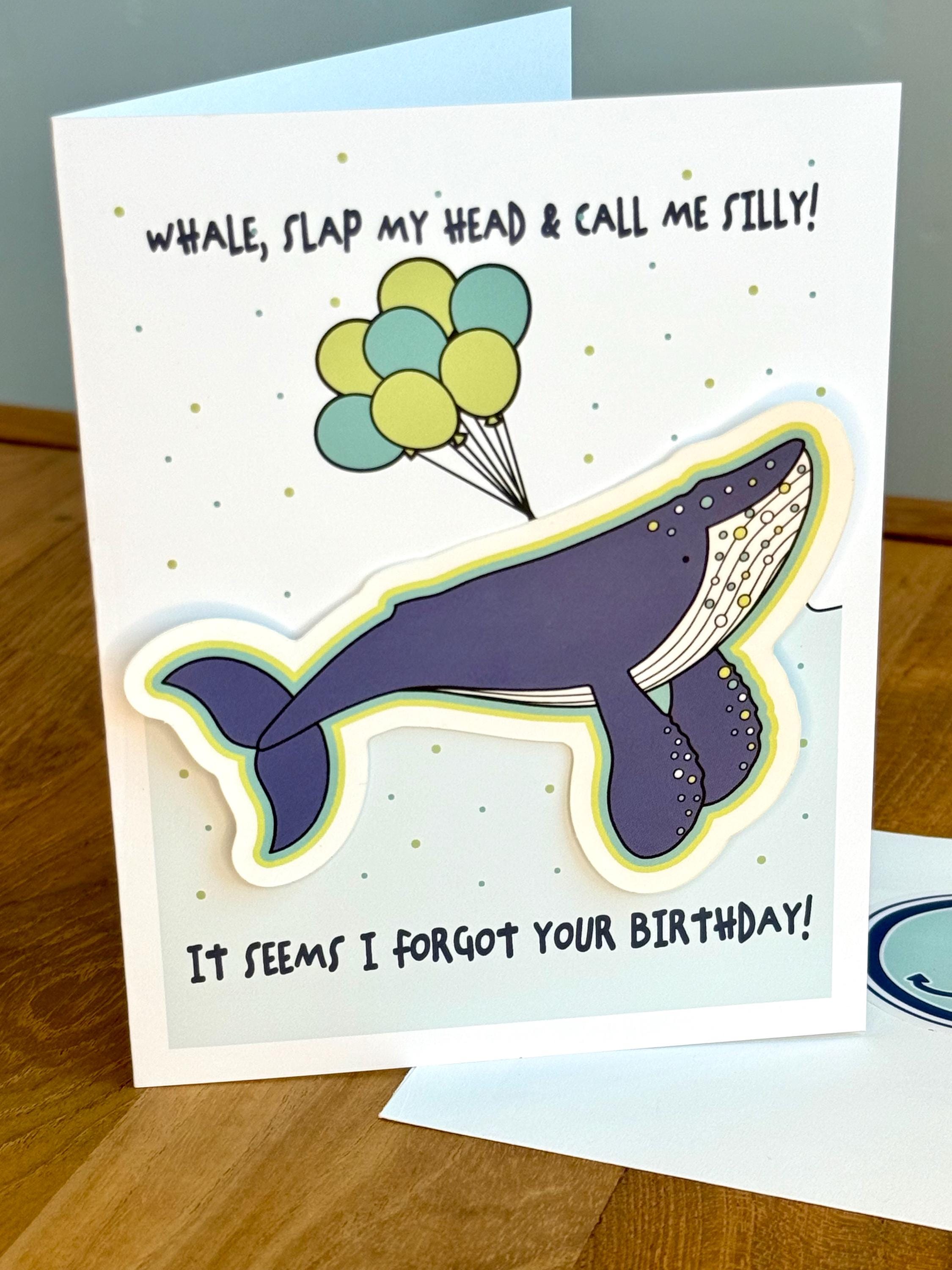 Belated Southern Charm Birthday Card and Whale Sticker Word Play Gift ...