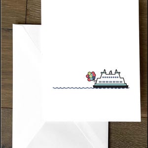 Pardonnez-moi pour les voeux d'anniversaire tardifs du ferry. J'espère que c'était fabuleux !  Une carte de voeux pour votre passager ou fan préféré du PNW WA State Ferry.