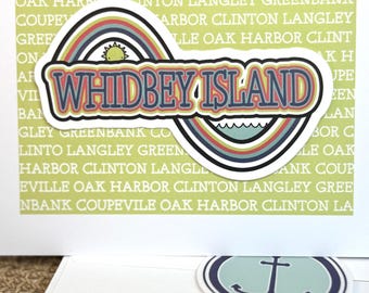 Whidbey Island Greeting Card and Sticker Gift for Teacher Thank You Memento for Host or House Guest Welcome