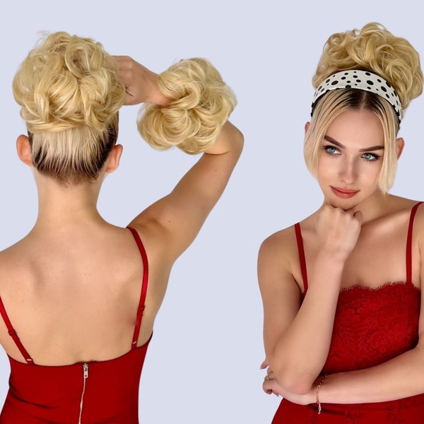 Extra Fluffy Mega Volume Messy Bun Big Hair Bun for Updo Hairstyles