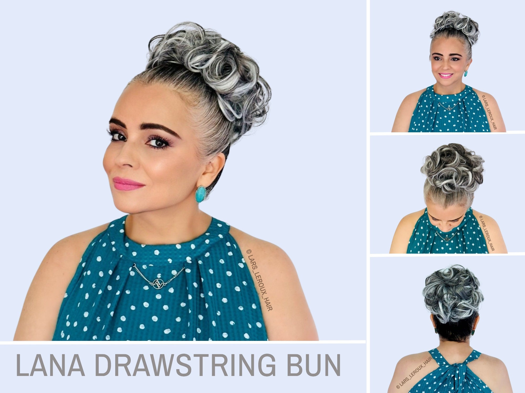 7 Different Styles Gray Hair Buns for Wedding Updo Bun Etsy