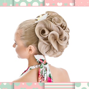 Faux Hair Bun Chignon Updo Wedding Bun Hairstyle Bun Hairpiece VIOLET