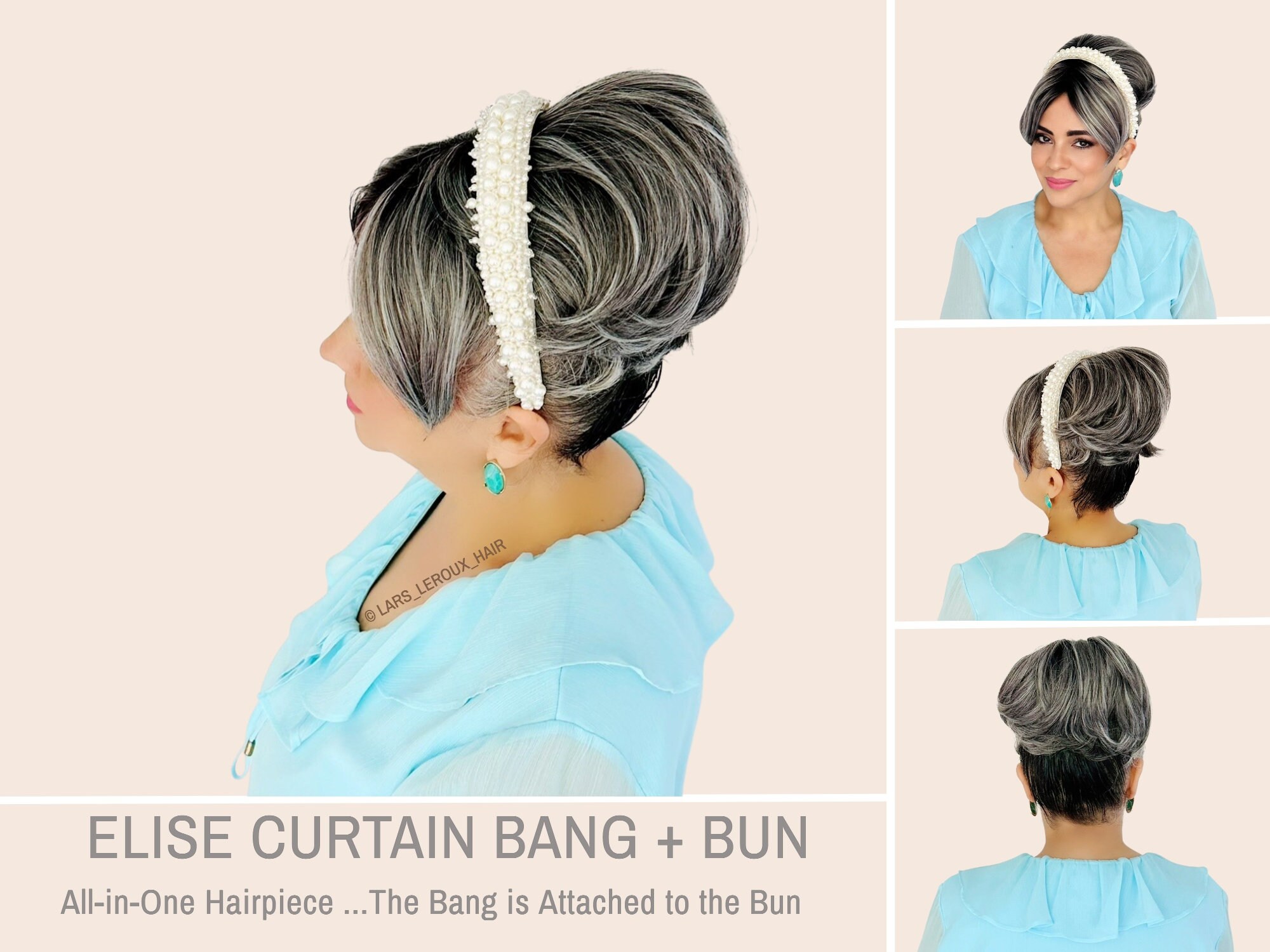 7 Different Styles Gray Hair Buns for Wedding Updo Bun Etsy
