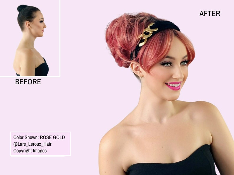 Allinone Faux Bang and Hair Bun ELISE Big Volume Updo Bun Etsy