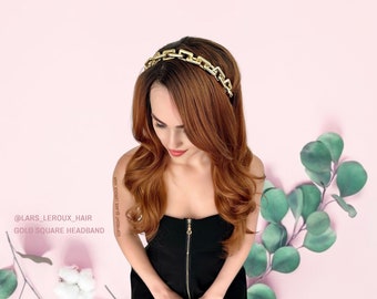 Gold Square Headband Jewelry Hair Accessory Hair Ornament