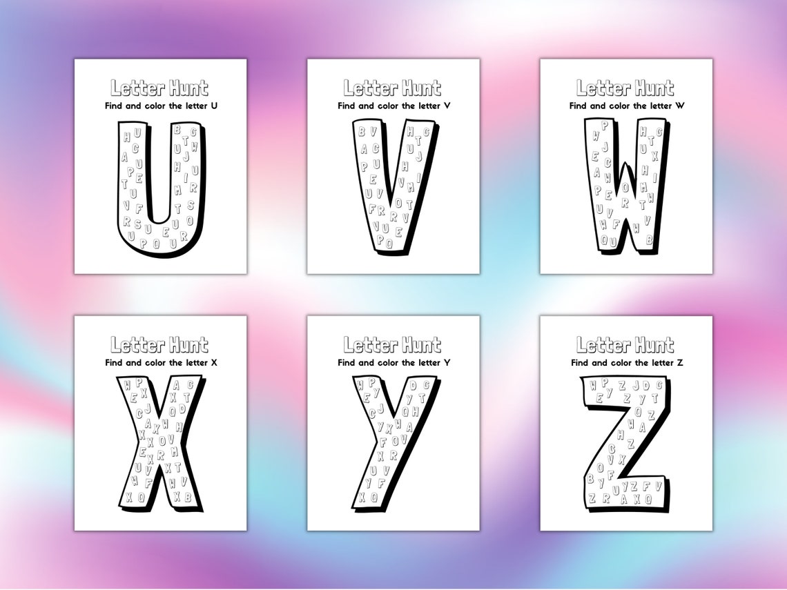 Alphabet Letter Hunt Worksheets Kindergarten Alphabet - Etsy