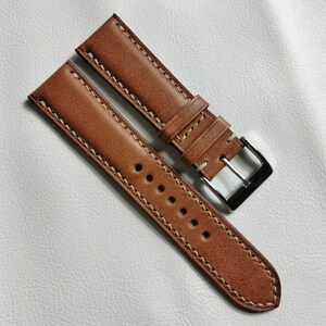 Bespoke Handmade Italian Buttero Leather Watch Strap - Whiskey