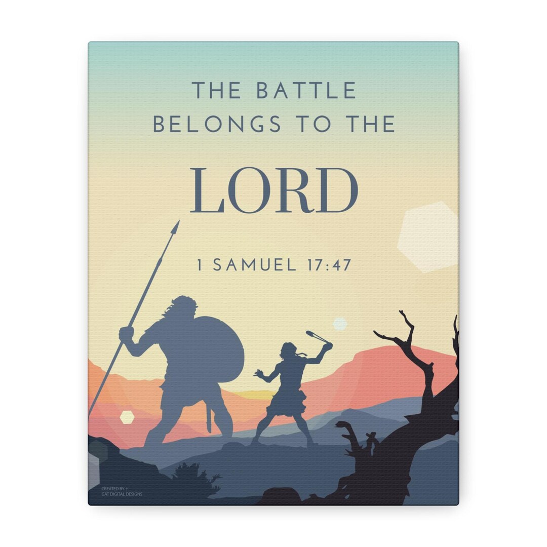 David and Goliath Scripture Canvas Art | Faith-based Kids Decor - Etsy