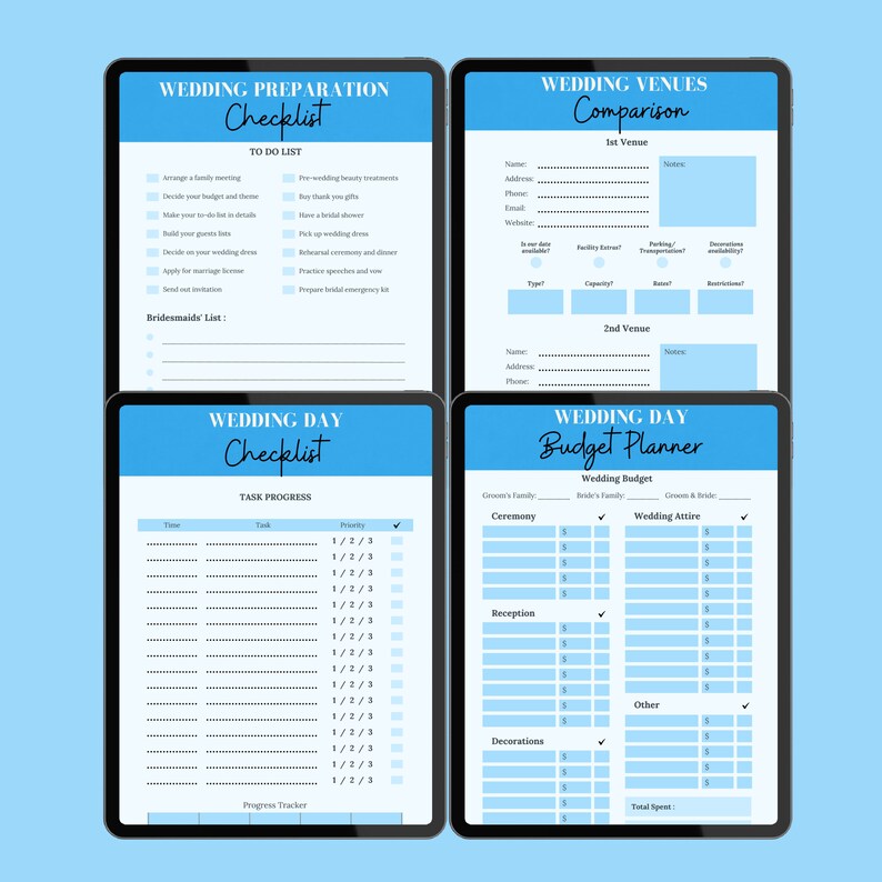 Wedding Planner Printable, Printable Wedding Planner Kit, Wedding ...