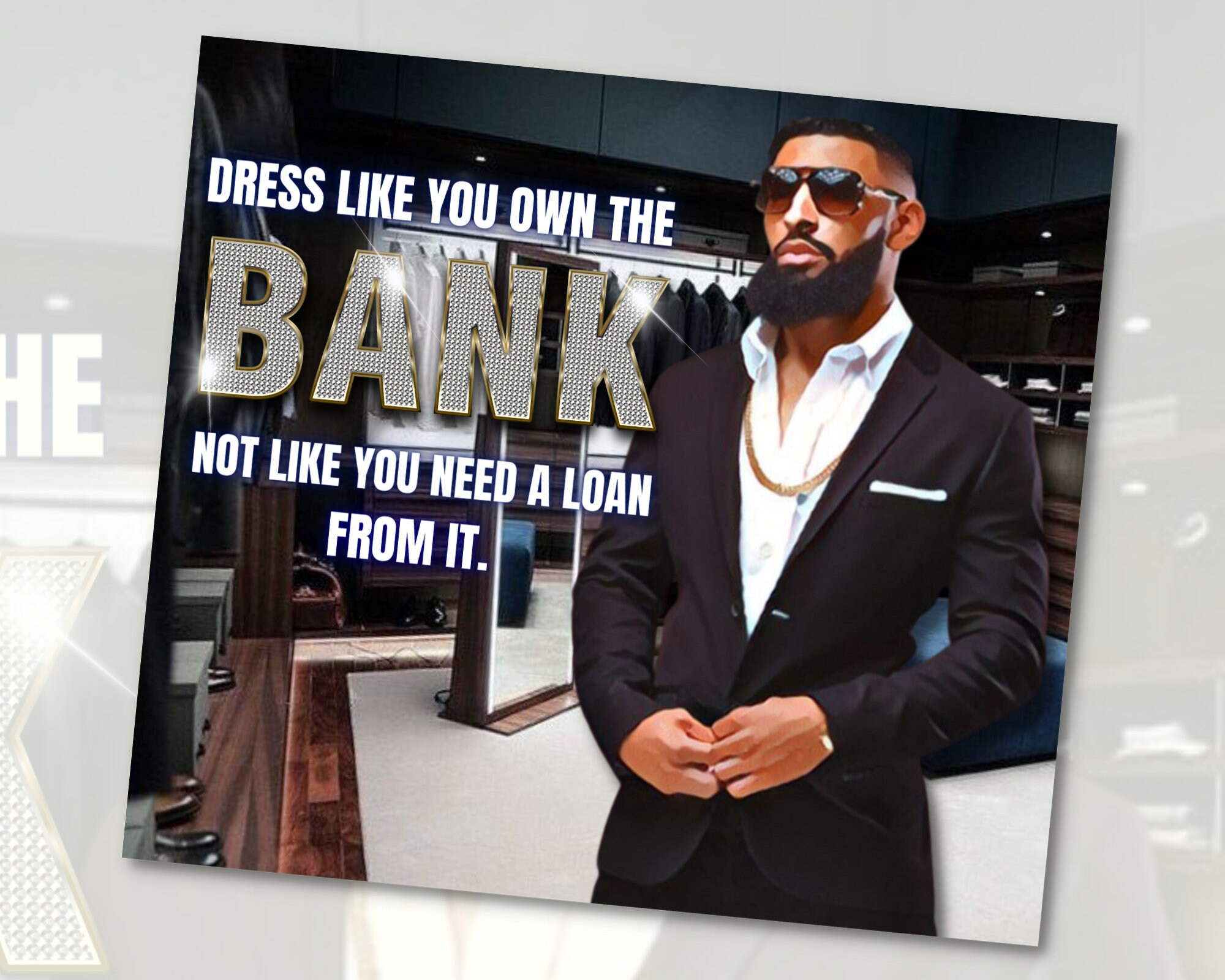Dapper Man 20oz Tumbler: Motivational Quote PNG Wrap (300DPI Digital ...