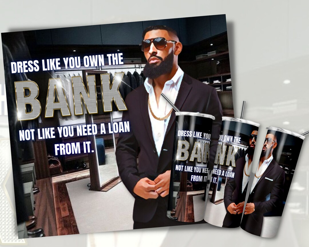 Dapper Man 20oz Tumbler: Motivational Quote PNG Wrap (300DPI Digital ...