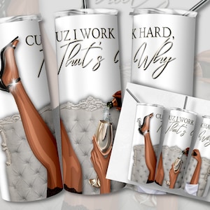 Bicchiere dritto da 20 once di lusso PNG Wrap / Designer di tacchi alti / Design senza cuciture / Donna / Citazione motivazionale Regalo per lei / Moda / Alta 300DPI