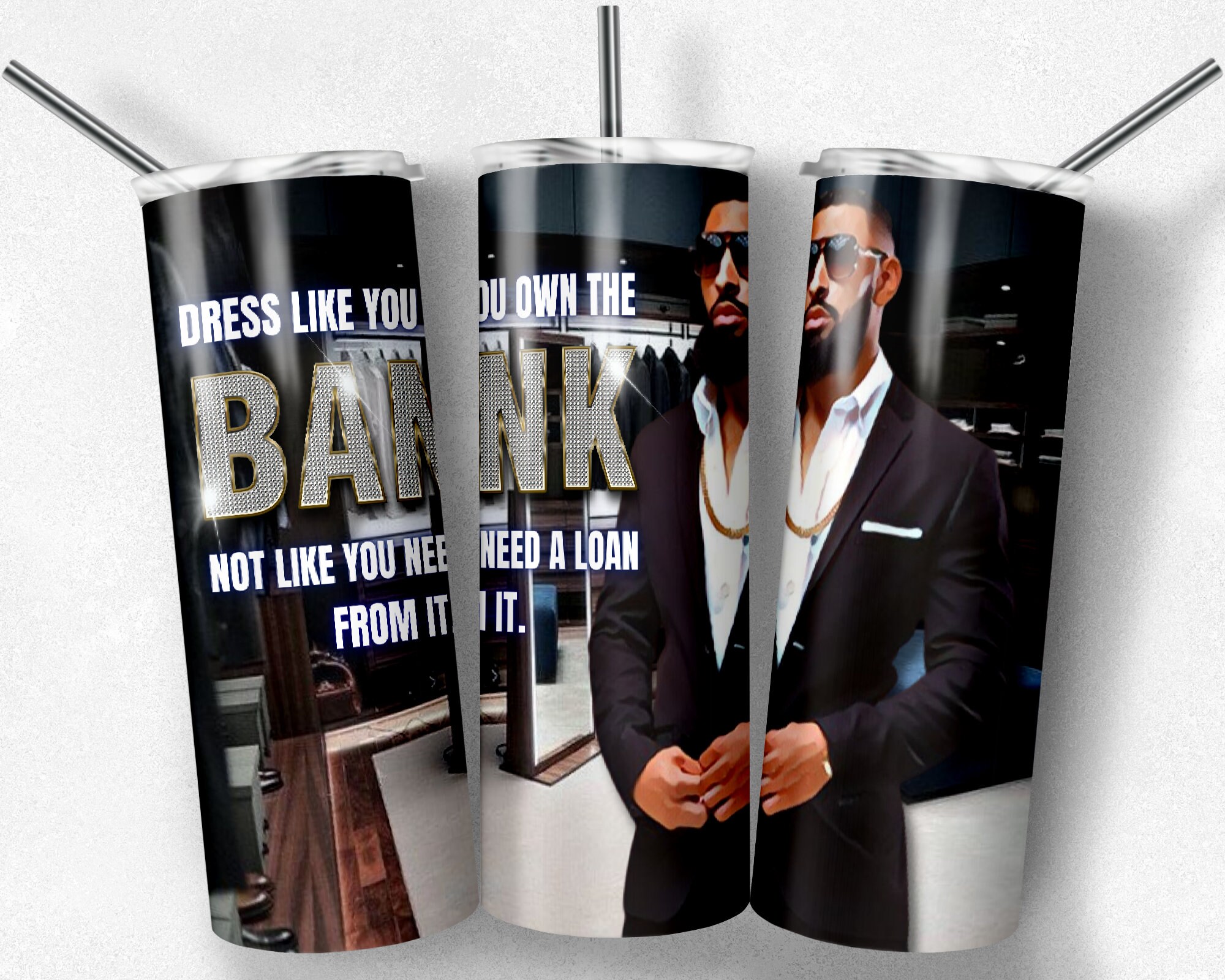 Dapper Man 20oz Tumbler: Motivational Quote PNG Wrap (300DPI Digital ...