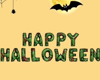 Happy Halloween Balloon Banner: 16” Party Decoration