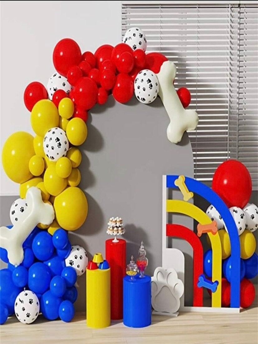 Paw Patrol Birthday Balloon GarlandPaw Patrol BalloonsBoneShaped BalloonsKids Paw Patrol Birthday PartyPet Birthday1st