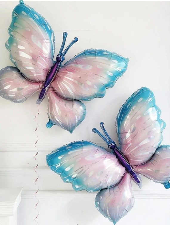 Schmetterling Geburtstagsdeko Set – 1x Zahlenballon 2, Folien- & Latexballons, Rosa – Für Mädchenparty