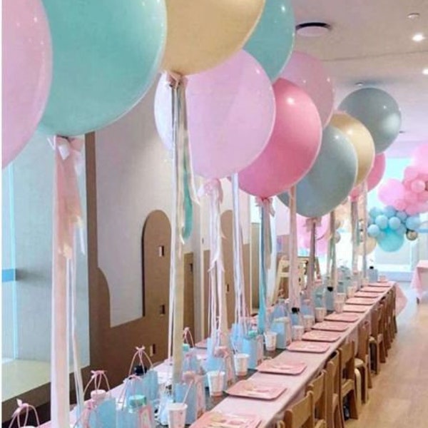 5 - Jumbo 18” latex pastel balloons/Huge Macaroon Pastel birthday/Baby shower balloons/Wedding Pastel Decorations/ Jumbo Pastel Balloons