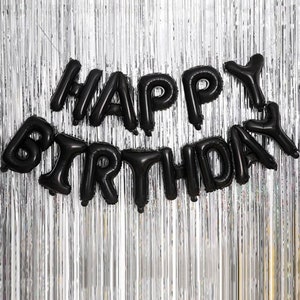Black Birthday Balloon Banner/Birthday Letter Balloons/Black Birthday Party/21st Birthday/Black Birthday Photoshoot Decor/Boyfriend Birthday