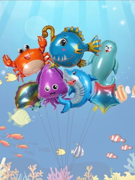 7pk Under the Sea Animal Balloon Set/ Under the Sea Birthday