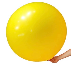 Huge Yellow 36 “ (3 Ft)  round latex balloon/3 Ft extra large yellow birthday balloons/baby shower balloons/Yellow kids birthday party