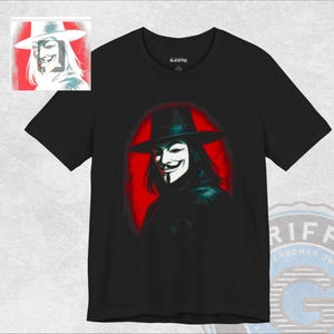 3stylershop T-Shirt Donna V per Vendetta - Maschera Guy Fawkes