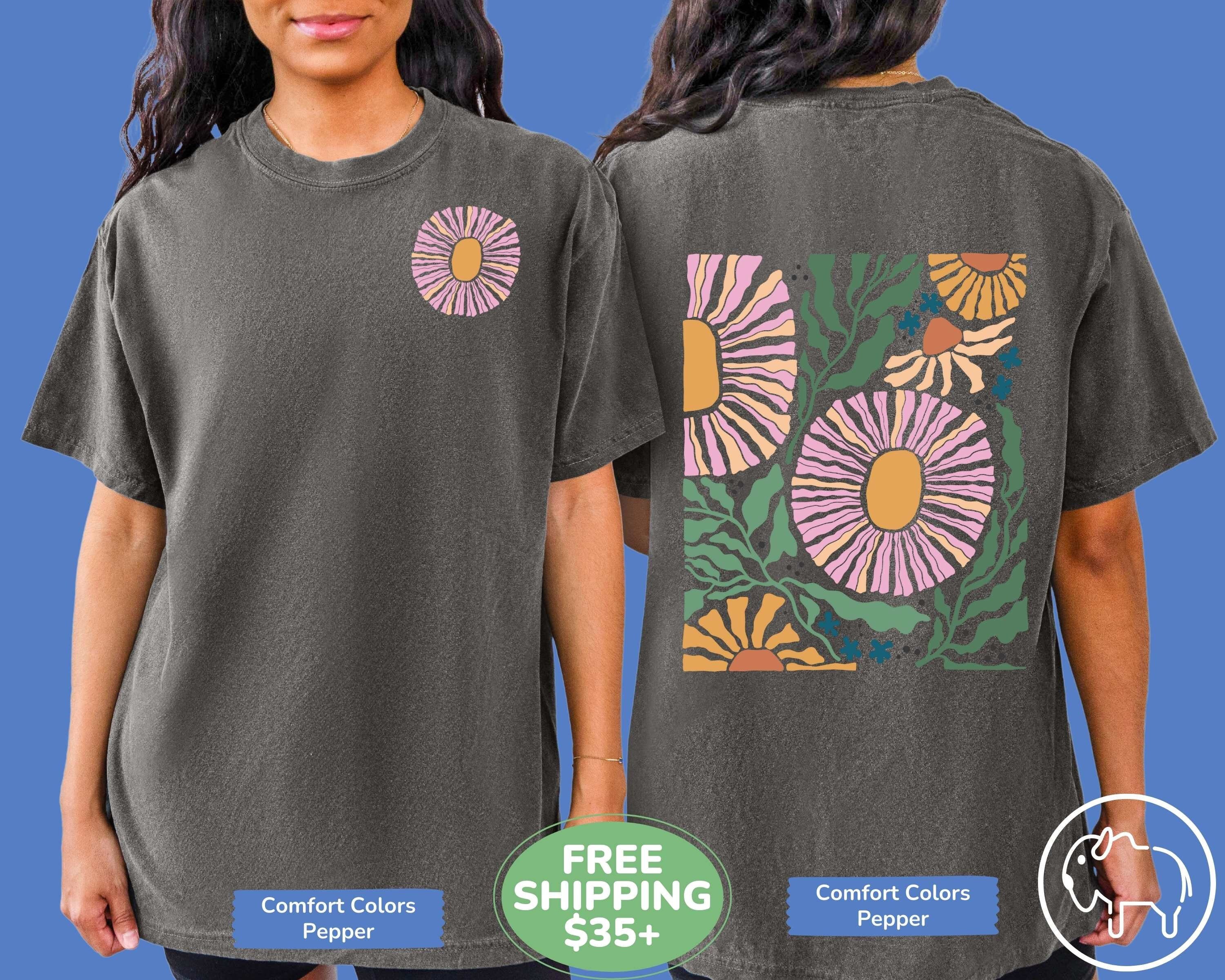 Comfort Colors Front and Back Boho Wildflowers Tshirt, Cute Trendy ...