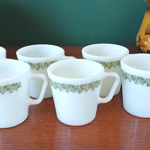 Pyrex Spring Blossom D-Handle Coffee Mugs - Set of 6 Crazy Daisy Coffee cups