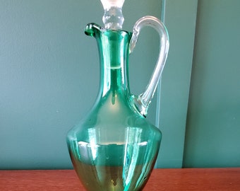 Hand blown glass decanter - Green