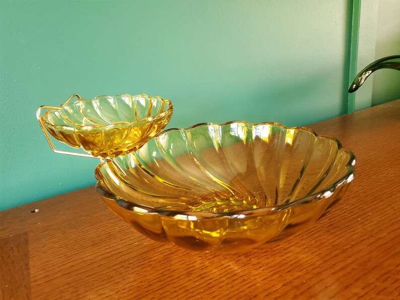 MCM Chip and Dip Set With Wire Holder Etsy