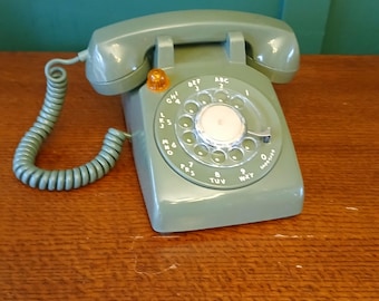 Vintage Nordic Electric Olivgrün Wählscheibe - FUNKTIONIERT !