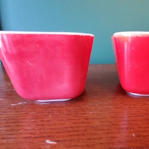 Pyrex Red Refrigerator dishes - set of 2  - no lids