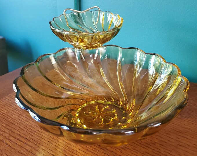 MCM Chip and Dip Set With Wire Holder Etsy