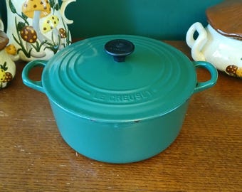 Le Creuset #22 Waldgrüner vintage Schmortopf