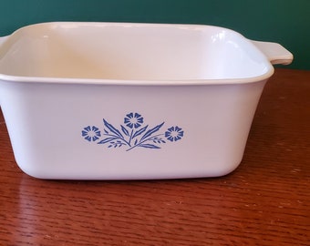 Vintage azul aciano Corning Ware Loaf Pan - P-4-B - Hecho en Canadá