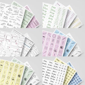 400 Pegatinas IMPRIMIBLES en varios colores - pdf para imprimir y recortar - Etiquetas para agenda, bullet o planner - Decoración de agendas
