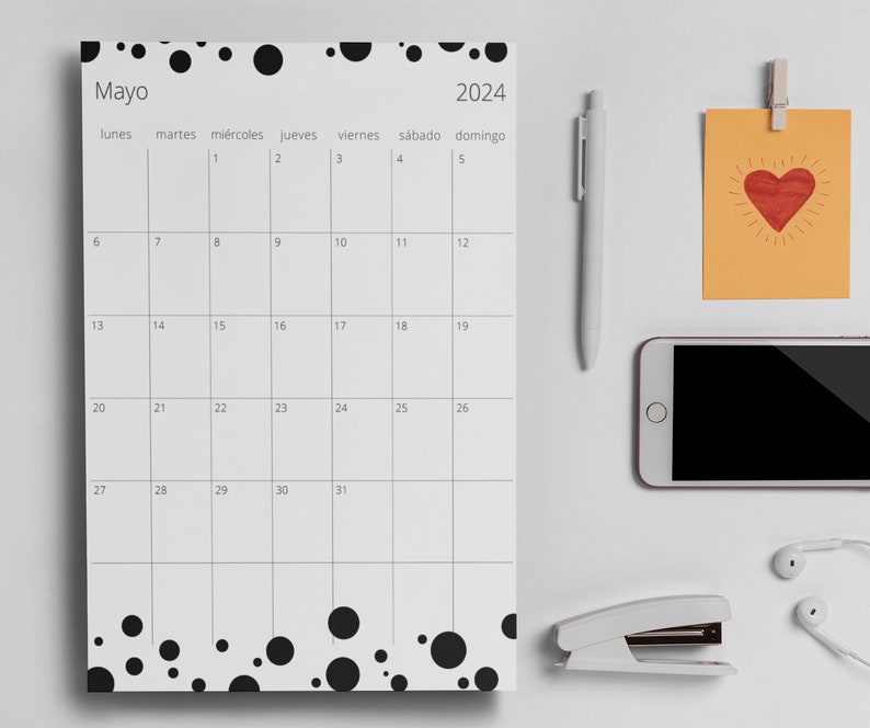 Printable 2024 Calendar, Monthly Planners Download, DIN A4 Yearly