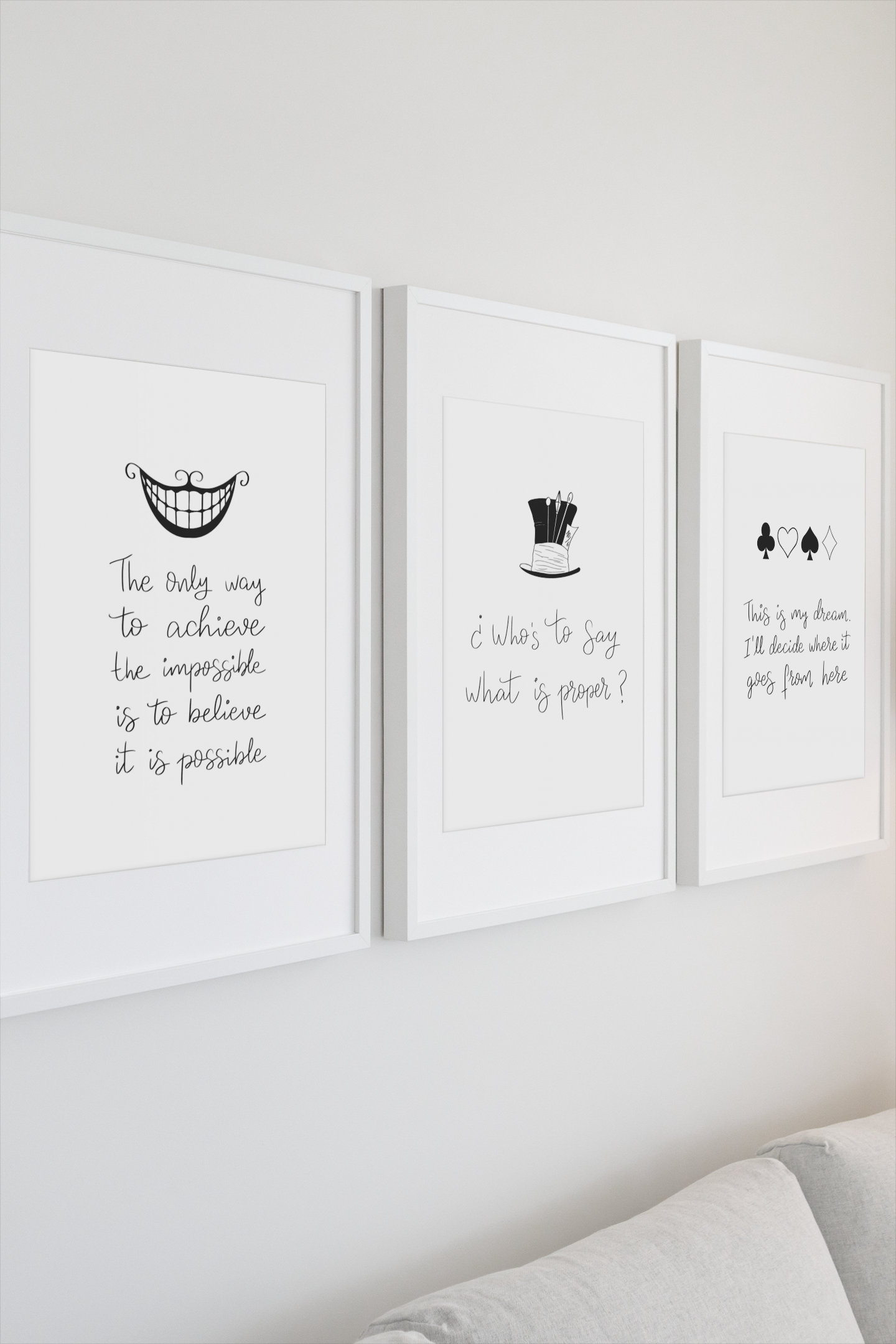 3 Láminas imprimibles en inglés Frases Alicia en el País - Etsy México