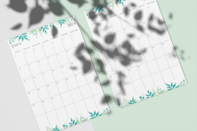 Printable Calendars 2024 Spanish Year and Months Etsy Australia