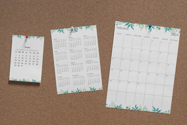 Printable Calendars 2024 Spanish Year and Months Etsy
