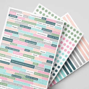 150 Pegatinas IMPRIMIBLES con frases y palabras inspiradoras. Pdf para imprimir y recortar. Etiquetas para agenda, bullet o planificador