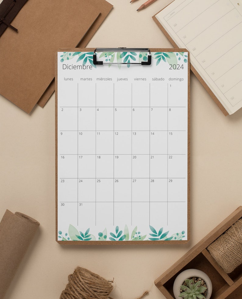 Printable Calendars 2024 Spanish Year and Months Etsy