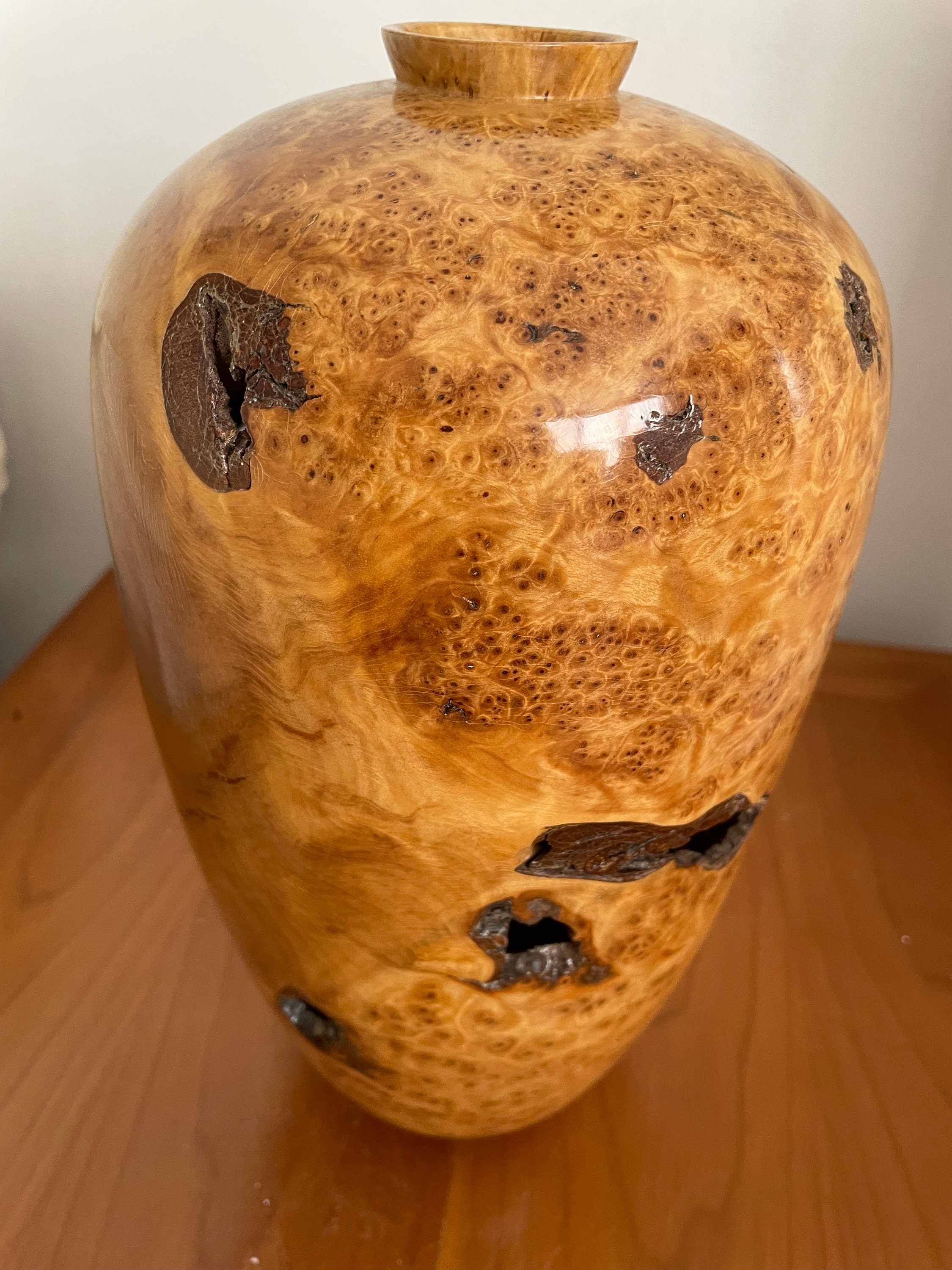 Tall Turned Wooden Vase Etsy