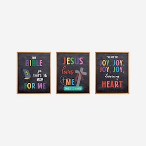 Sunday School Posters | Kids Bible Songs Print | Sunday School Teacher Gift | Christian Kids Art | Bible Verse Sign | Church Decor