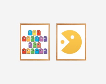 Gaming Wall Art, Set of 2 Printable Gaming Wall Art Set, Video Game Wall Art, Video Game Print, Gaming Room Decor, Retro Posters Download