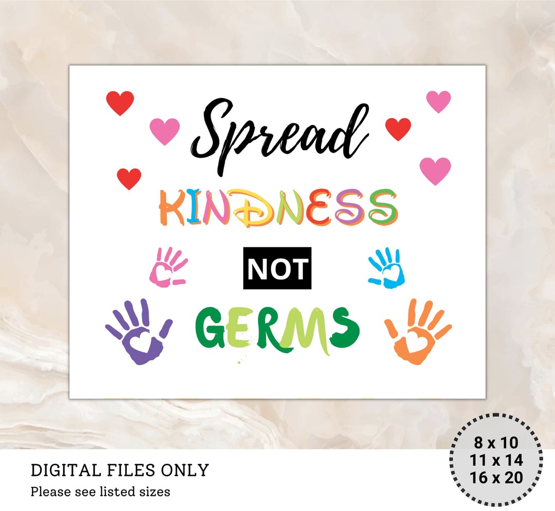 Spread Kindness Not Germs Health Clinic Poster School Etsy
