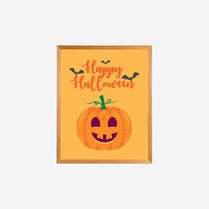 Decoración de Halloween, Arte de pared imprimible de Halloween, Signo de feliz Halloween, Cartel de Halloween, Arte de Halloween, Descarga digital