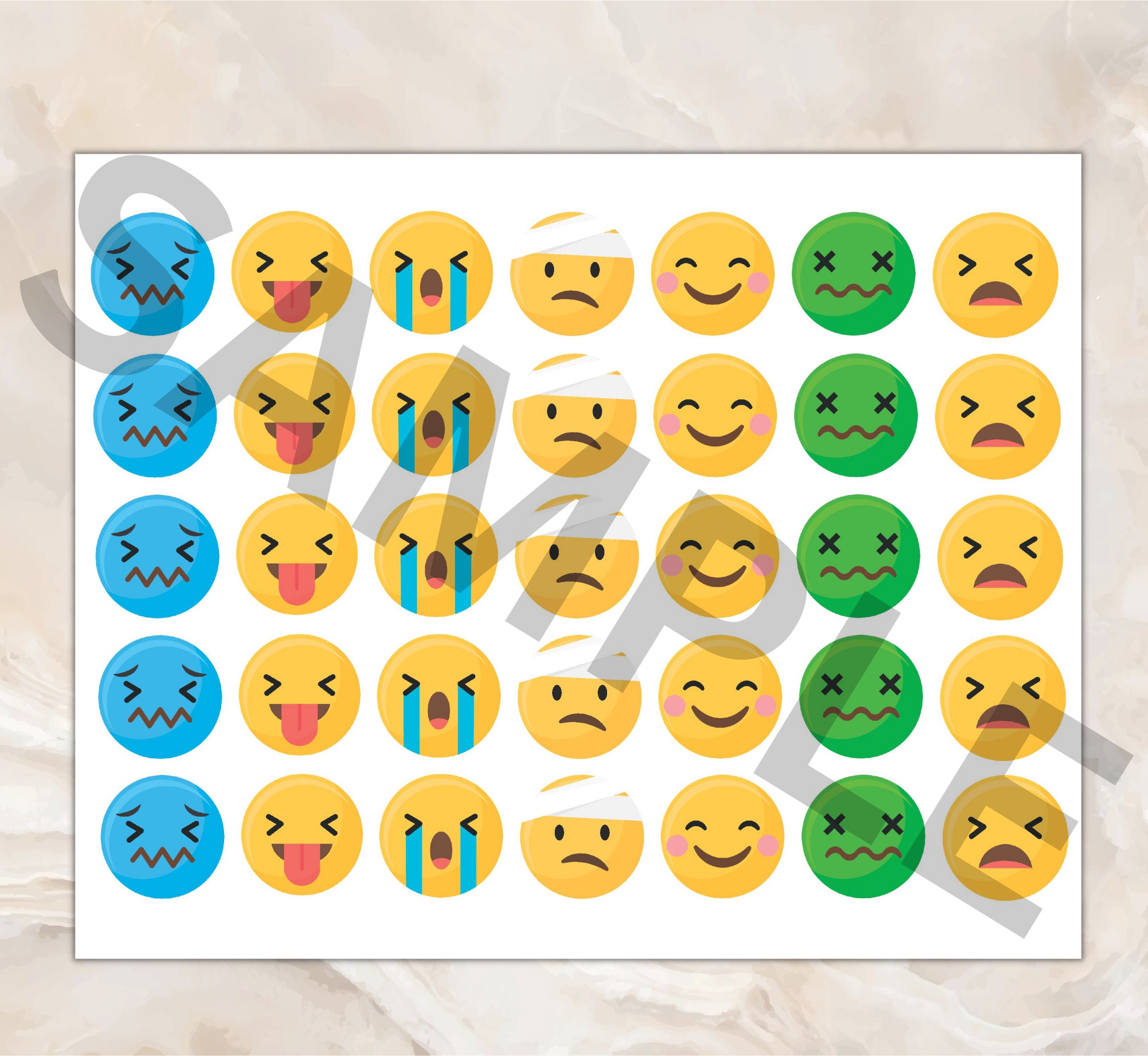 Happy Face Printable, Emoji Clipart, Emoji Pack, Happy Face, Emotion Face PDF, Laughing Face