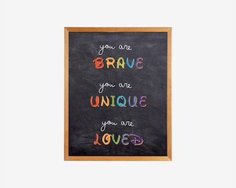 Motivational Poster, Positive Classroom Decor, Playroom, Homeschool, Nursery Prints, Positive Affirmations for Kids, Children Print Poster